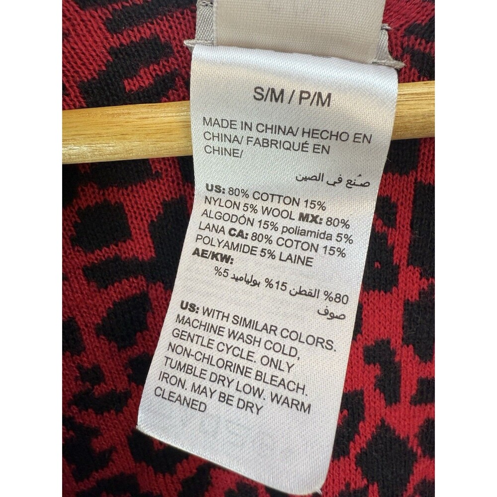 NWT Chicos Women Cardigan Sz S/M Button Closure In Side Print Leopard Red - Picture 11 of 12